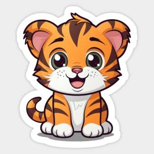 Cartoon Cute Kawaii Adorable Tiger Sticker